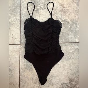 forever 21 black lace body suit